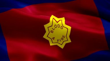 Protestan Hıristiyan Kilisesi Bayrak Animasyon arka planında rüzgarda sallanan video. İsa Mesih kavramı bayrak arka planı. Protestan Hıristiyan Kilisesi Lüteriyen Bayrak Kapanışı 1080p Tam HD görüntü. Kurtuluş Ordusu Dini Örgütü