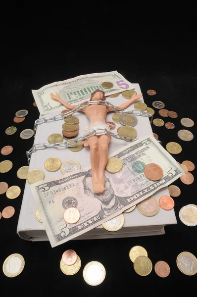 Christus und Geld — Stockfoto