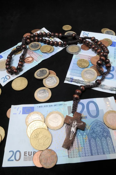 Cristo e dinheiro — Fotografia de Stock