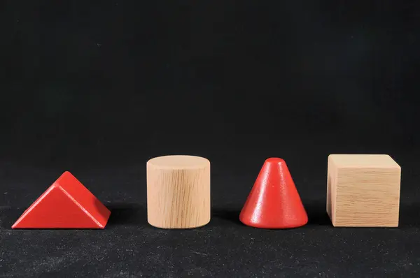 Wooden Cones And Cubes — Stock Photo, Image