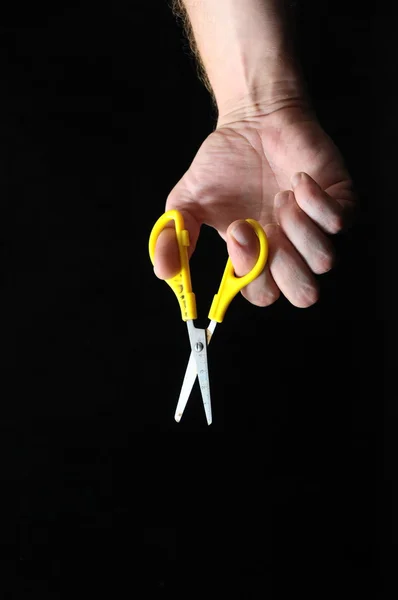 Scissors and a Hand — Stock Photo, Image