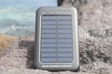 Solar Panel - energy on the beach clipart
