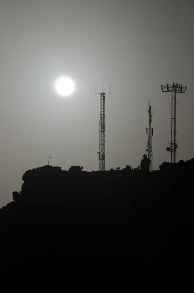 Some Silhouetted Antennas — Stock Photo, Image