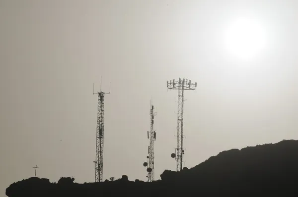 Some Silhouetted Antennas — Stock Photo, Image