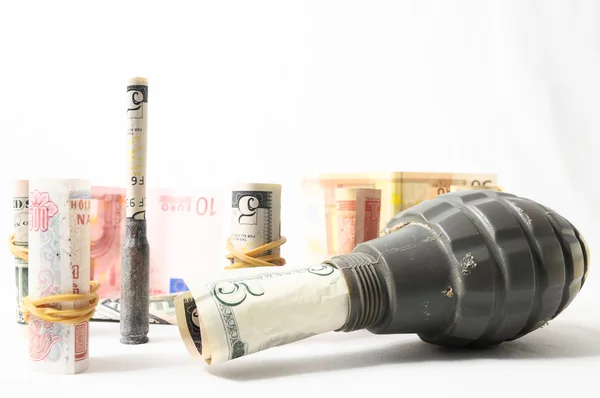 Money and Weapons Concept Weapons and Money — Stock Photo, Image