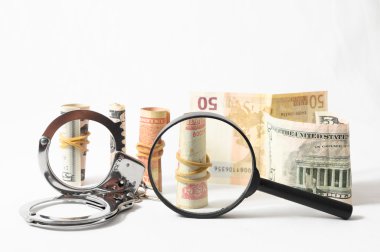 Tax Crime Concept Money and Handcuff clipart