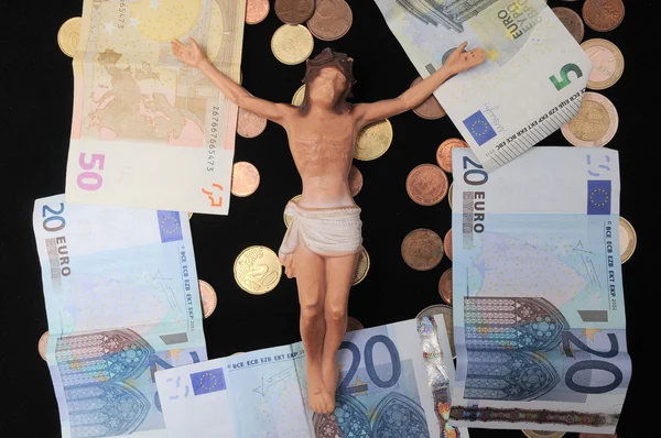 基督和钱 — 图库照片