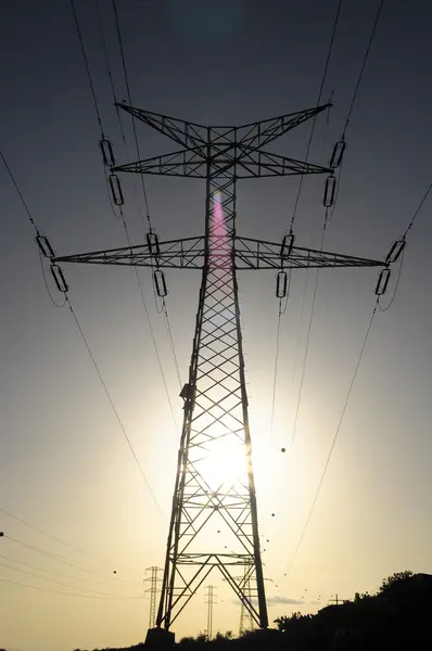 Pylon elettrico della linea elettrica — Foto Stock