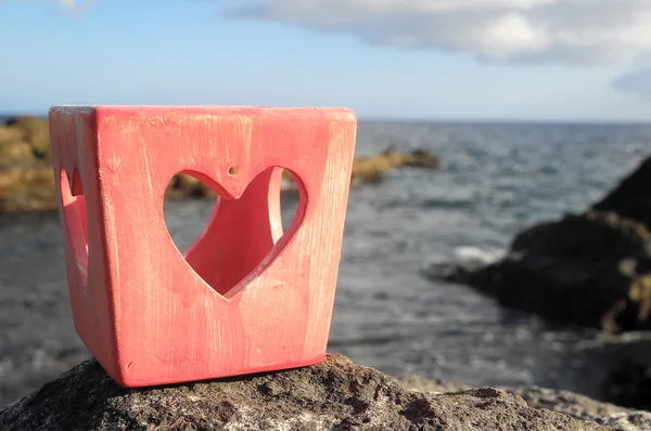 Heart Shaped Candle Holder — Stock Photo, Image