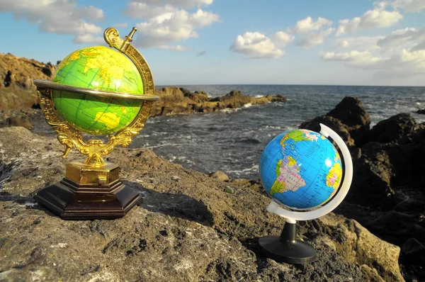 Vintage Globes Planet Ziemia — Zdjęcie stockowe