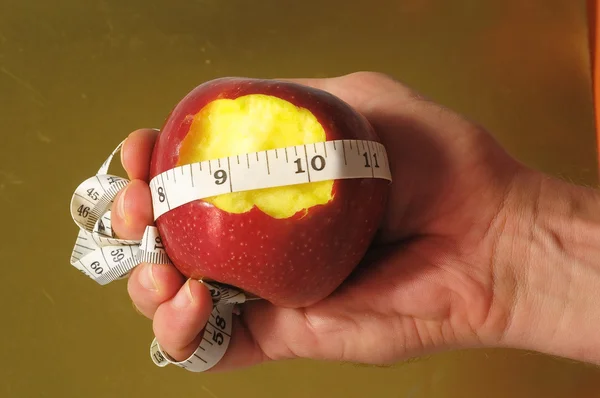 Manzana de dieta mordida — Foto de Stock