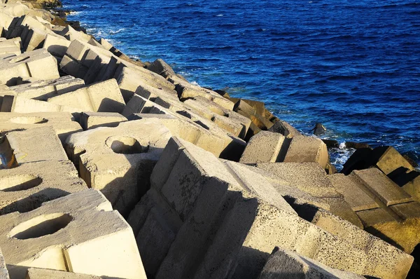 Cubes of Cement Breakwater — Stock Photo, Image