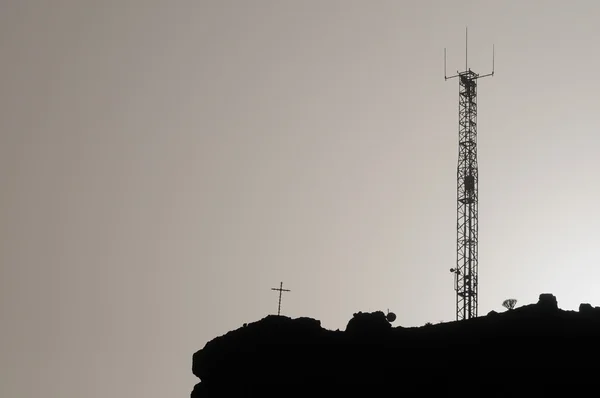 Del siluett antenner — Stockfoto