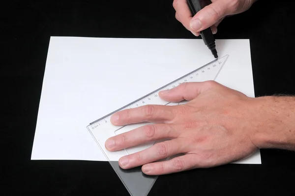 Ritning på ett vitt papper — Stockfoto