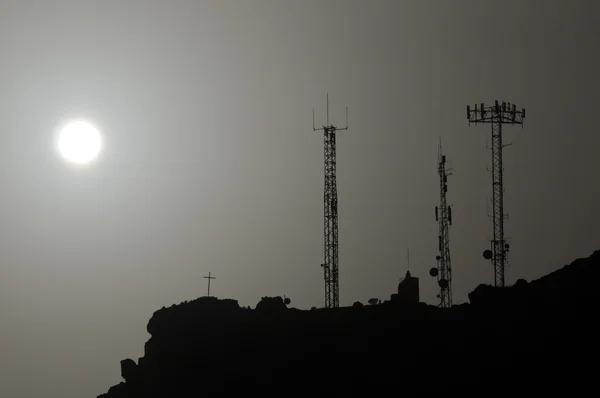 Some Silhouetted Antennas — Stock Photo, Image