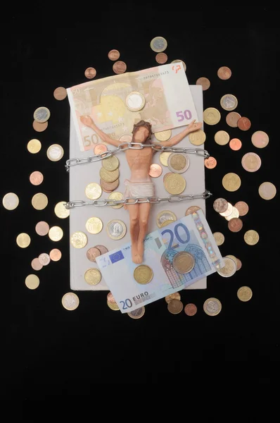 基督和钱 — 图库照片