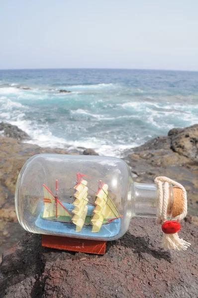 Sailing Ship in the Bottle — Stock Photo, Image