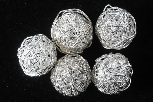 Peças de prata jóias artesanais — Fotografia de Stock