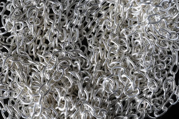 Zilveren ketting textuur — Stockfoto