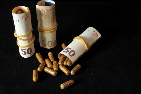 Pills And Money — Stock Photo, Image