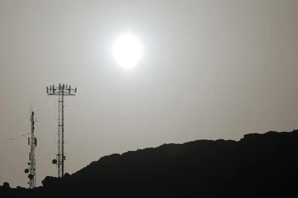 Some Silhouetted Antennas — Stock Photo, Image