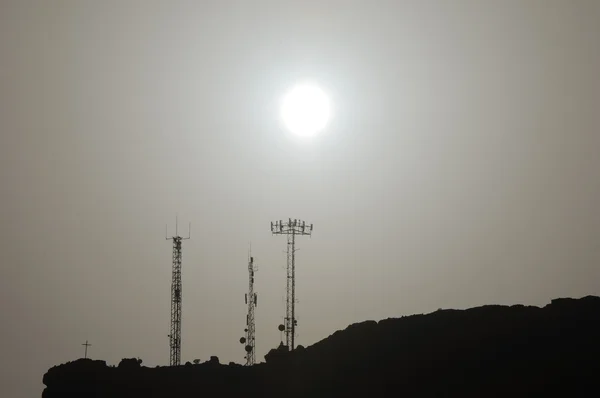 Some Silhouetted Antennas — Stock Photo, Image