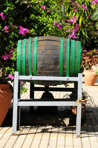 Decorative Old Wooden Barrel — Stock Photo, Image