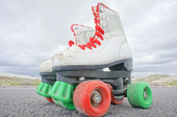 Gammal Vintage Vit Skate Boot — Stockfoto