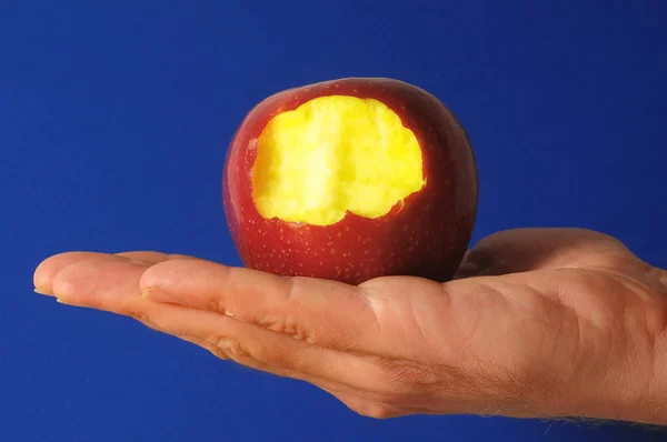 Manzana roja mordida — Foto de Stock