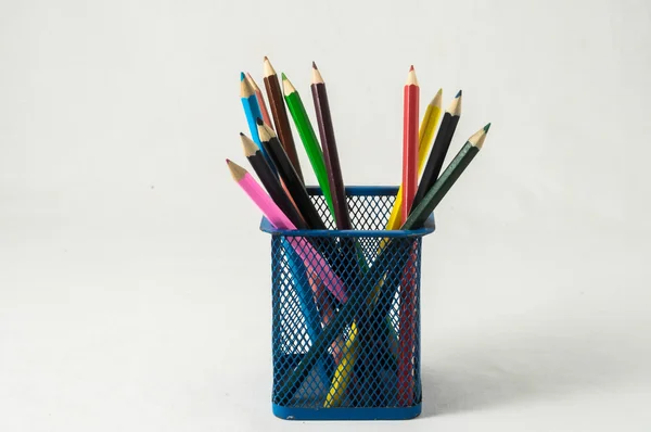 New Colored Pencils in the Box Container — Stock Photo, Image