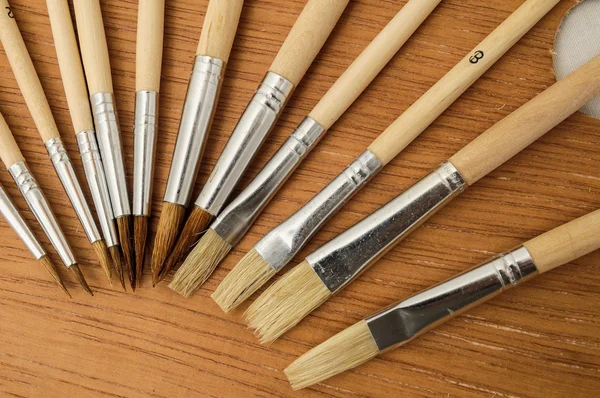 New Wooden Different Paintbrush Texture — Stock Photo, Image