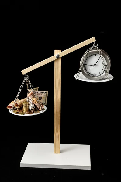 Horloge et devise Le temps est concept d'argent — Photo