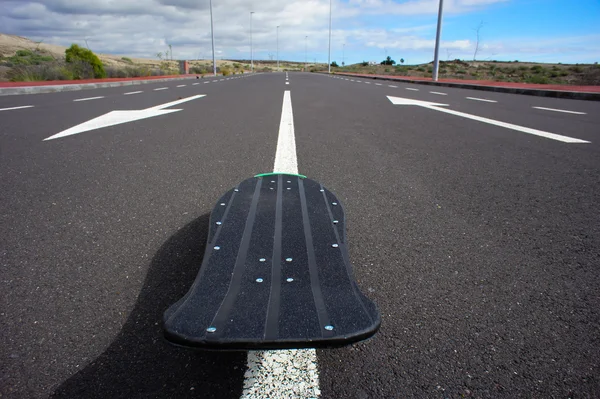 Vintage Style Longboard Black Skateboard — Stock Photo, Image