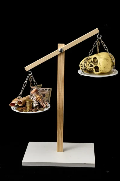 Skull and Money — Stock Photo, Image
