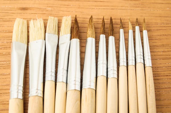 New Wooden Different Paintbrush Texture — Stock Photo, Image