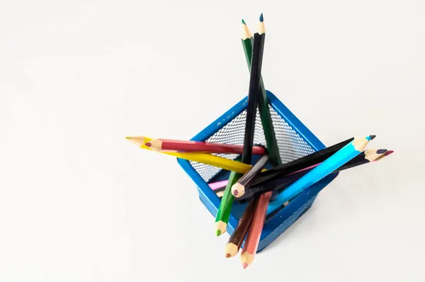 New Colored Pencils in the Box Container — Stock Photo, Image