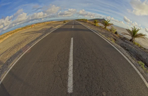 Uzun Boş Çöl Yolu — Stok fotoğraf