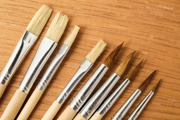 New Wooden Different Paintbrush Texture — Stock Photo, Image