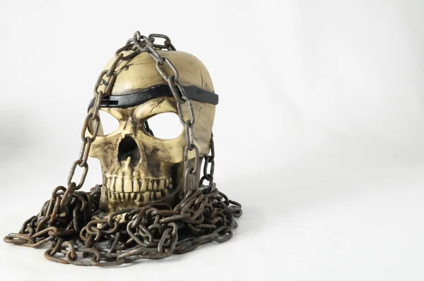 Skull and old Chains — Stock Photo, Image