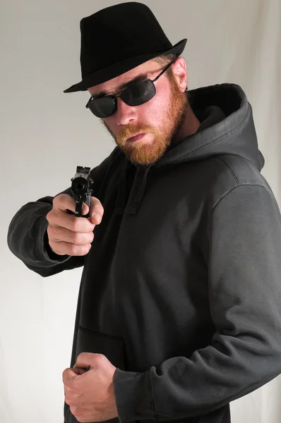 Man Holding a Pistol Gun — Stock Photo, Image