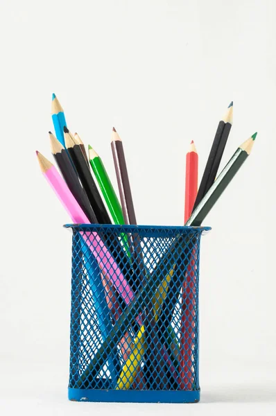 New Colored Pencils in the Box Container — Stock Photo, Image