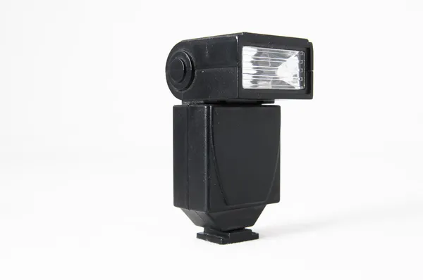 Zwarte fotocamera flash — Stockfoto