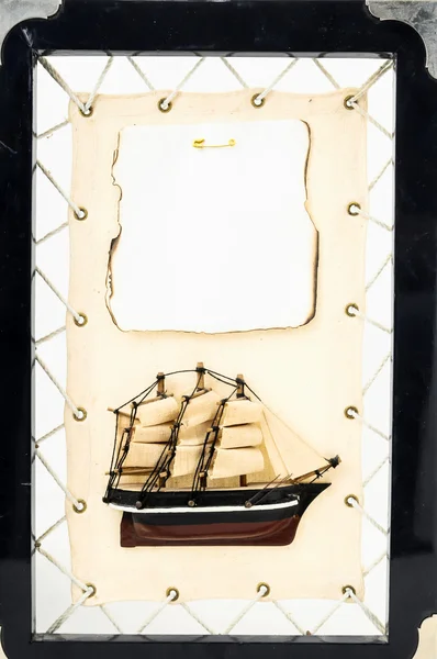 Houten schip beeldje — Stockfoto