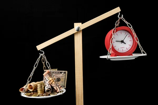 Clock and Currency Time is Money Concept — Stock Photo, Image