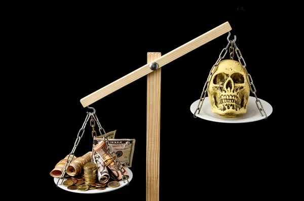 Skull and Money — Stock Photo, Image