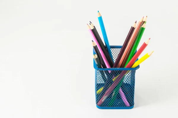 New Colored Pencils in the Box Container — Stock Photo, Image