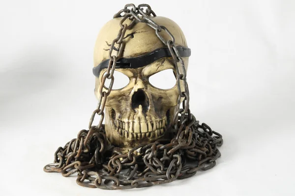 Skull and old Chains — Stock Photo, Image