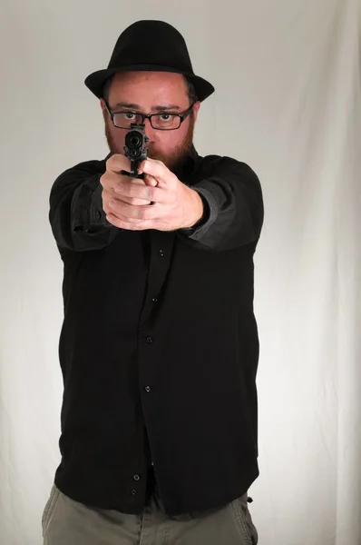 Man Holding a Pistol Gun — Stock Photo, Image