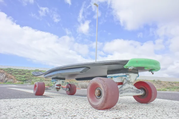 Estilo Vintage Longboard Negro monopatín — Foto de Stock