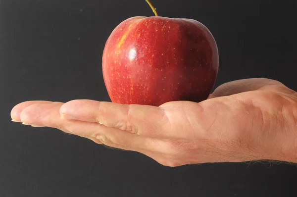 Apple op de hand — Stockfoto